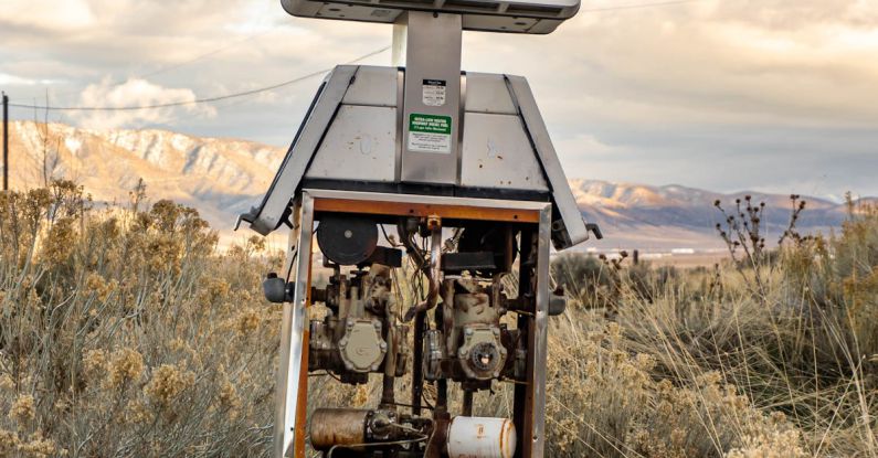 Gerber Diesel - A small robot sitting in the middle of a desert